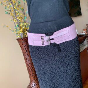 Suede purple Belt.100%leather Length35.5",Width3”